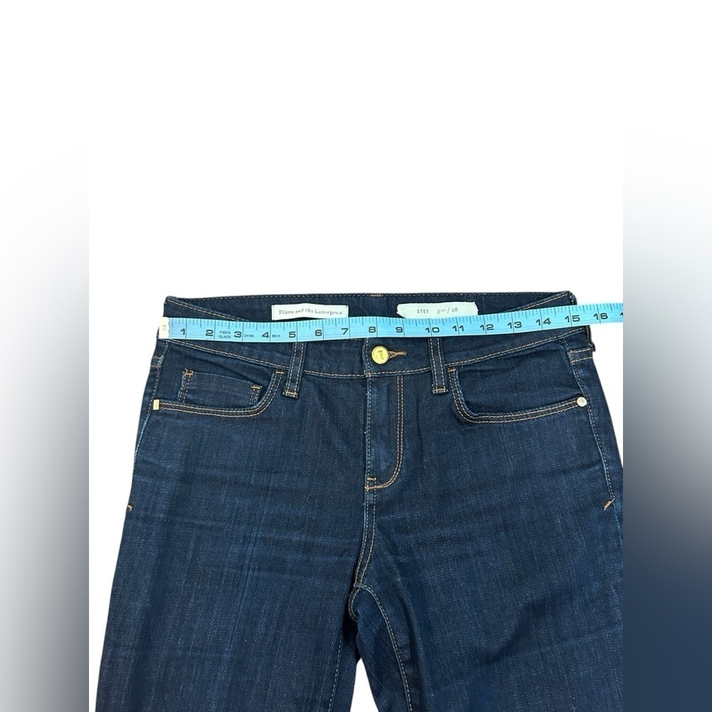 Pilcro And The Letterpress Anthropologie Dark Wash Stet Jeans Denim Womens Sz 28 - Picture 8 of 12